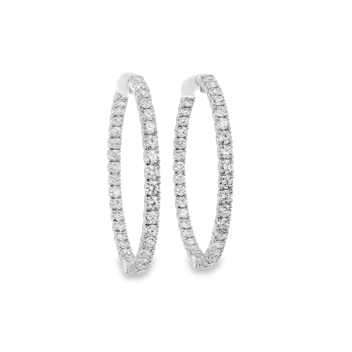 Jai's 14K White Gold 7-carat Diamond Pave Hoops