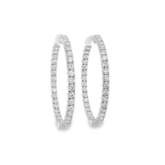 Jai's 14K White Gold 7-carat Diamond Pave Hoops