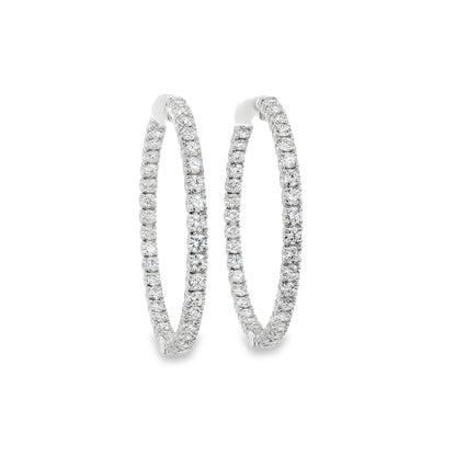 Jai's 14K White Gold 7-carat Diamond Pave Hoops