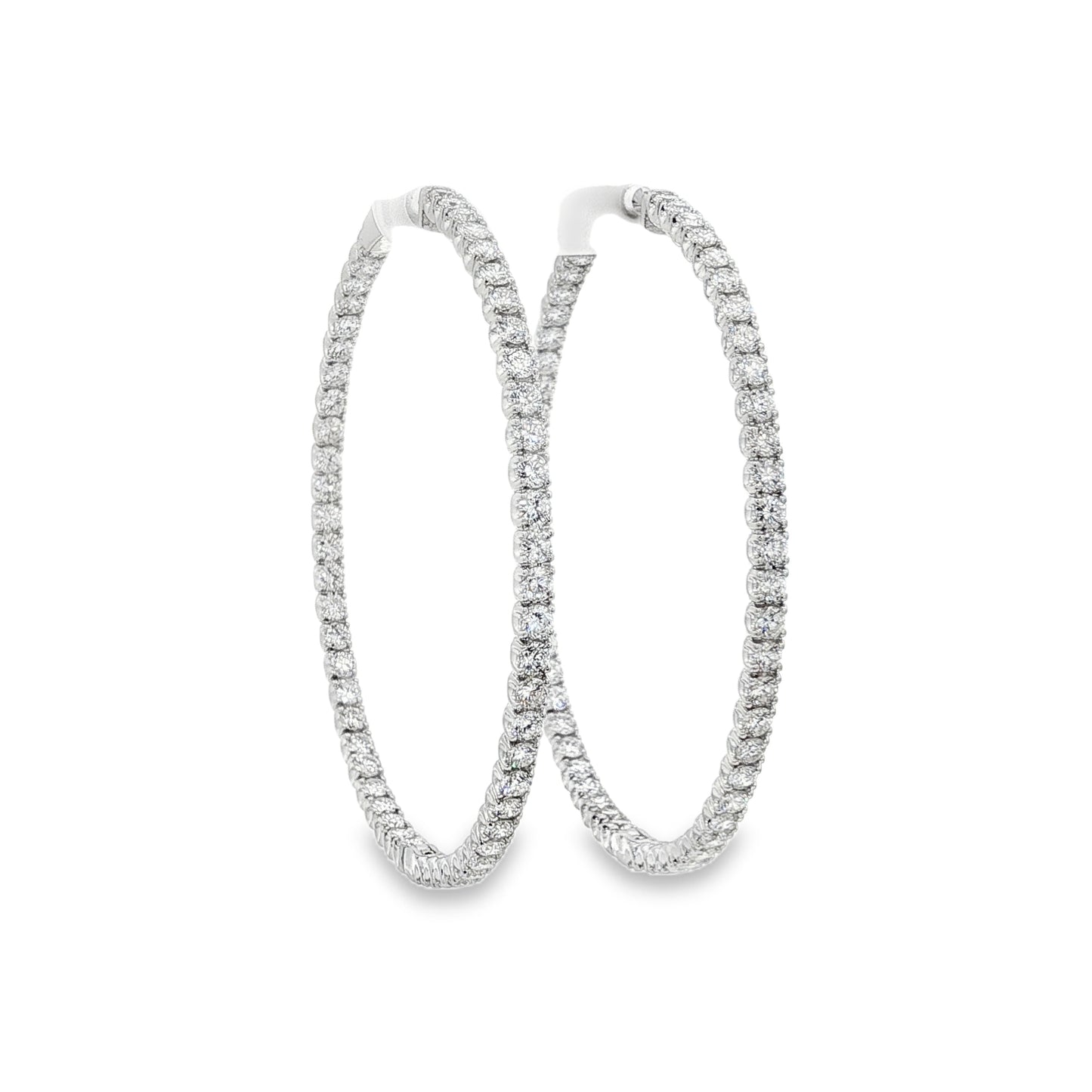 Jai's 14K White Gold 5-carat Diamond Pave Hoops