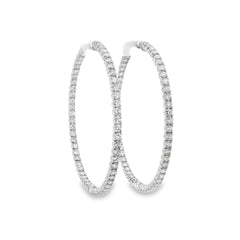 Jai's 14K White Gold 5-carat Diamond Pave Hoops