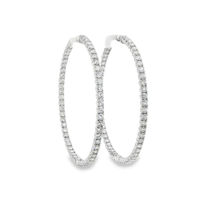 Jai's 14K White Gold 5-carat Diamond Pave Hoops