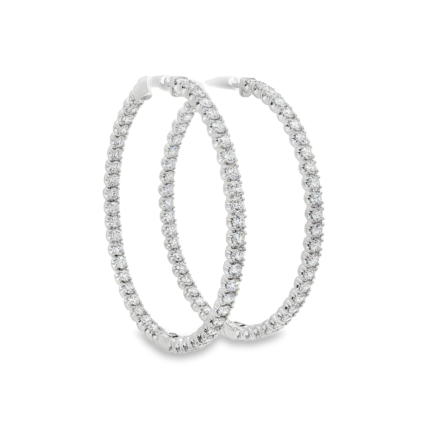 Jai's 14K White Gold 7.8-carat Diamond Pave Hoops