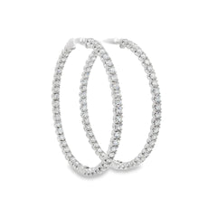 Jai's 14K White Gold 7.8-carat Diamond Pave Hoops