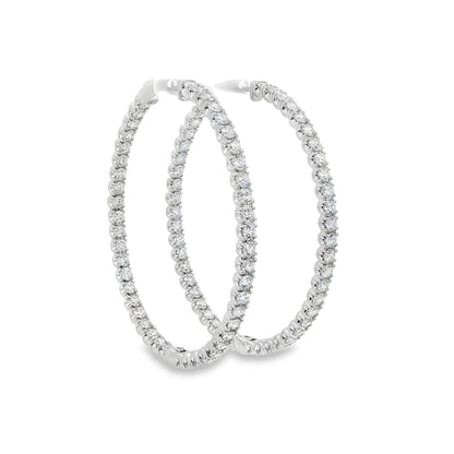 Jai's 14K White Gold 7.8-carat Diamond Pave Hoops