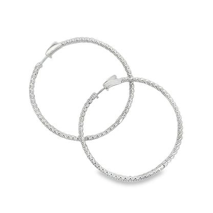 Jai's 14K White Gold 4.5-carat Diamond Pave Hoops