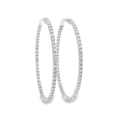 Jai's 14K White Gold 4.5-carat Diamond Pave Hoops