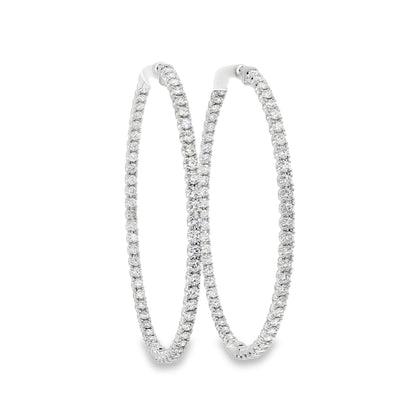 Jai's 14K White Gold 4.5-carat Diamond Pave Hoops