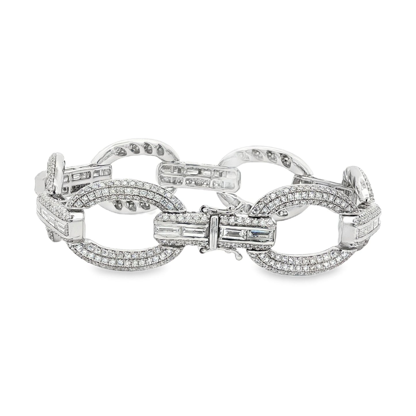 Jai's 18K White Gold Diamond Oval-link Bracelet