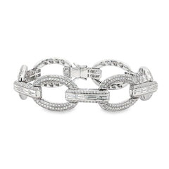 Jai's 18K White Gold Diamond Oval-link Bracelet