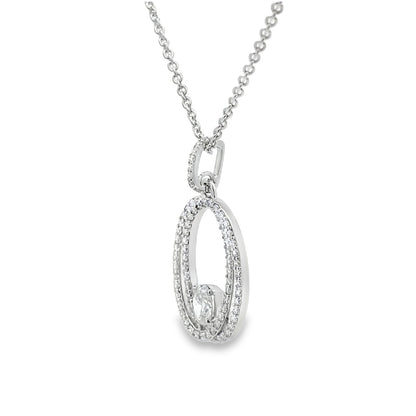 Jai's 18K White Gold Oval Diamond Necklace