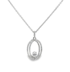 Jai's 18K White Gold Oval Diamond Necklace