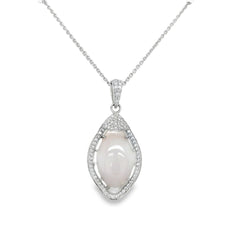 Jai's 14K White Gold Mandorla Conch Pearl & Diamond Necklace