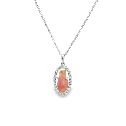 Jai's 14K White Gold Oval Conch Pearl & Diamond Necklace