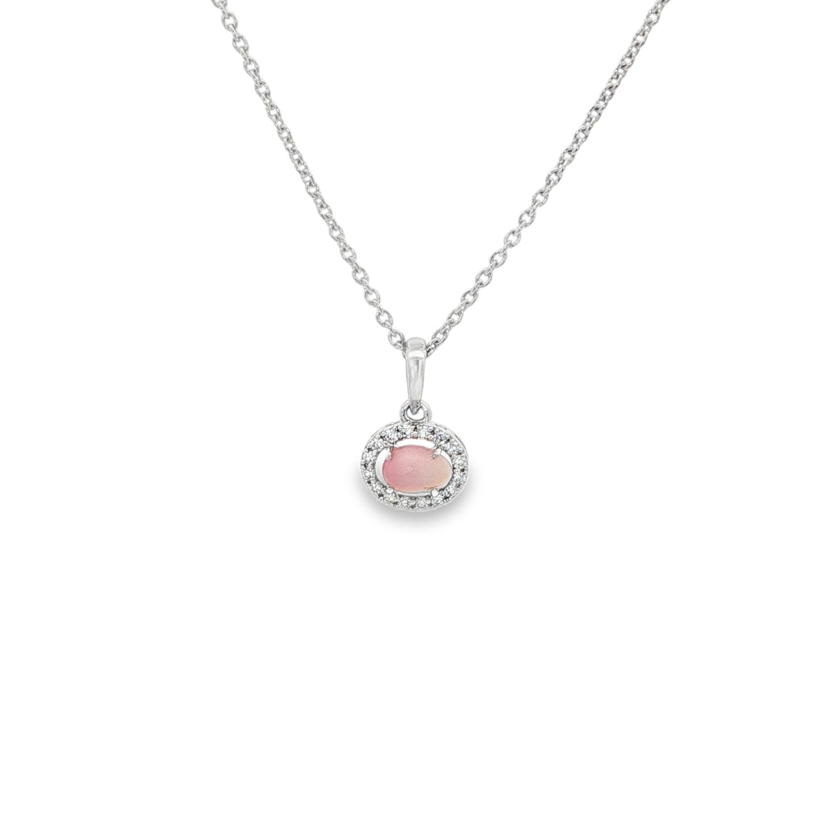 Jai's 14K White Gold Oval Conch Pearl & Diamond Necklace