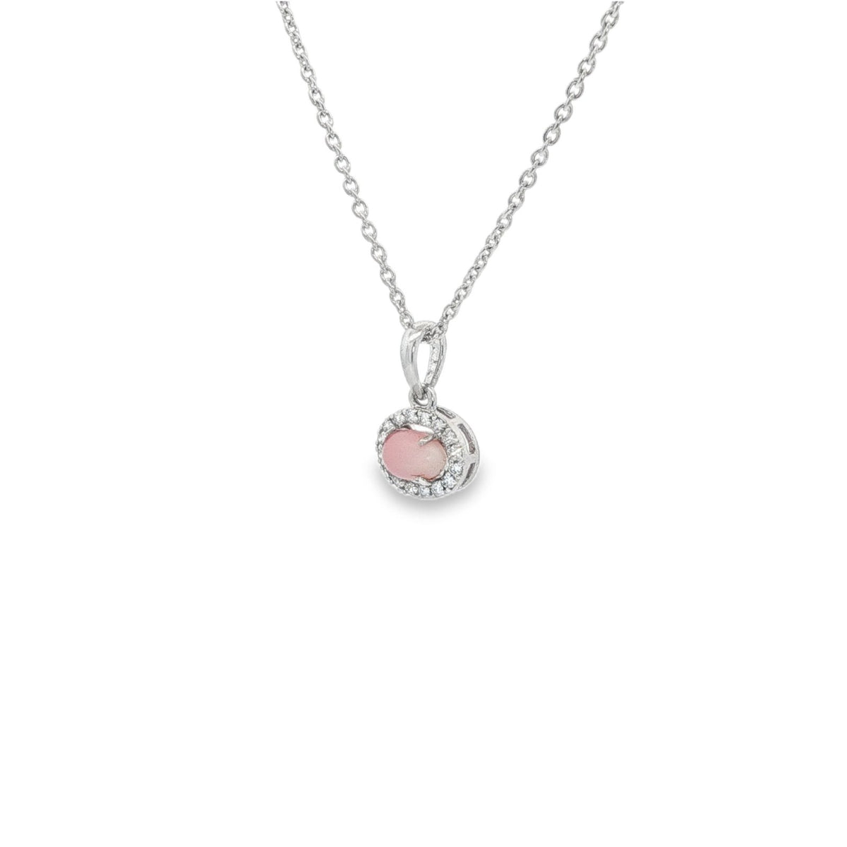 Jai's 14K White Gold Oval Conch Pearl & Diamond Necklace