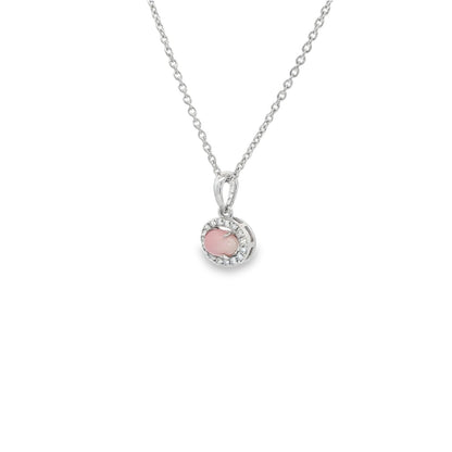 Jai's 14K White Gold Oval Conch Pearl & Diamond Necklace