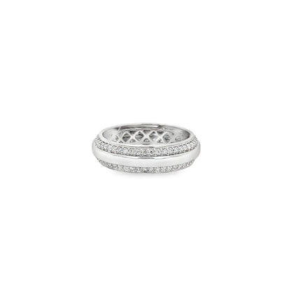 Jai's 14K White Gold Diamond-lined Wedding Band