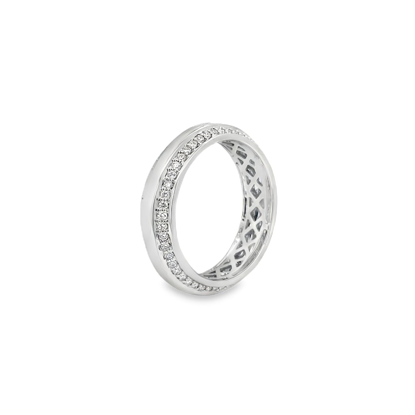 Jai's 14K White Gold Diamond-lined Wedding Band