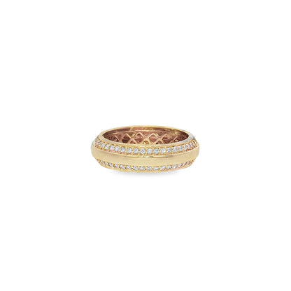 Jai's 14K Yellow Gold Diamond-lined Wedding Band
