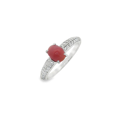 Jai's 14K White Gold Conch Pearl & Diamond Ring
