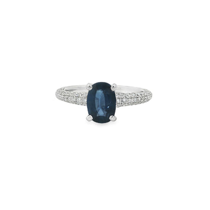 Jai's 18K White Gold Oval-cut Sapphire & Diamond Ring