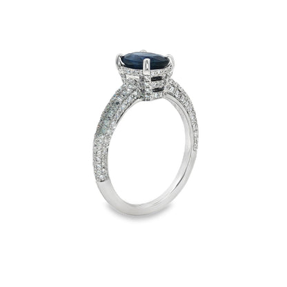 Jai's 18K White Gold Oval-cut Sapphire & Diamond Ring