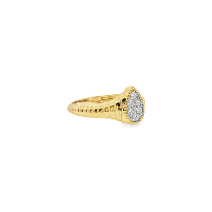 Jai's 18K Two-tone Diamond Tear-drop Cluster Ring
