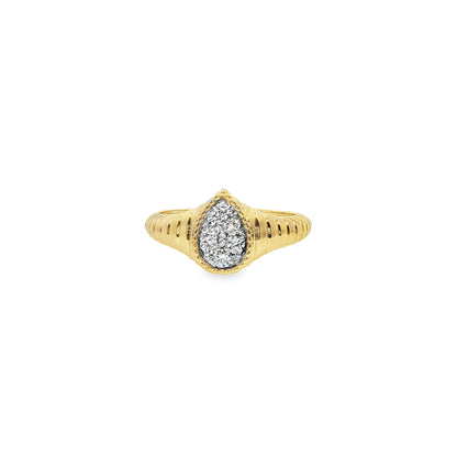 Jai's 18K Two-tone Diamond Tear-drop Cluster Ring