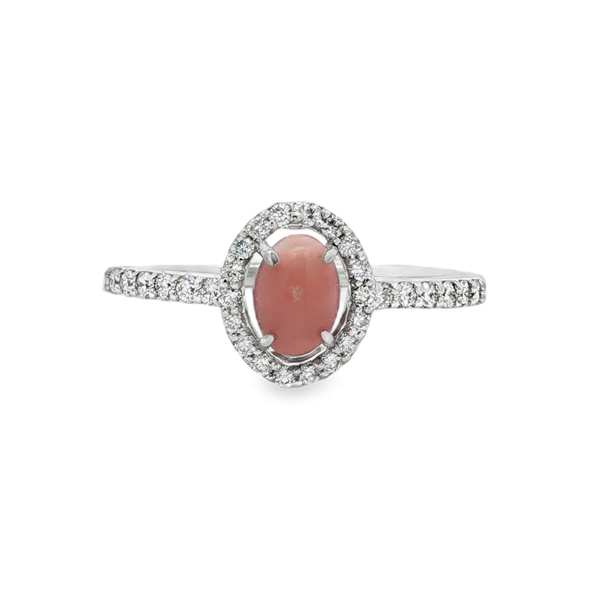 Jai's 14K White Gold Oval Conch Pearl & Diamond Ring