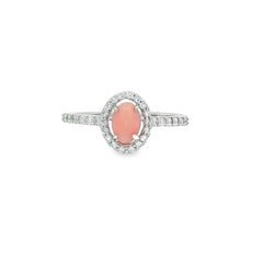 Jai's 14K White Gold Oval Conch Pearl & Diamond Ring