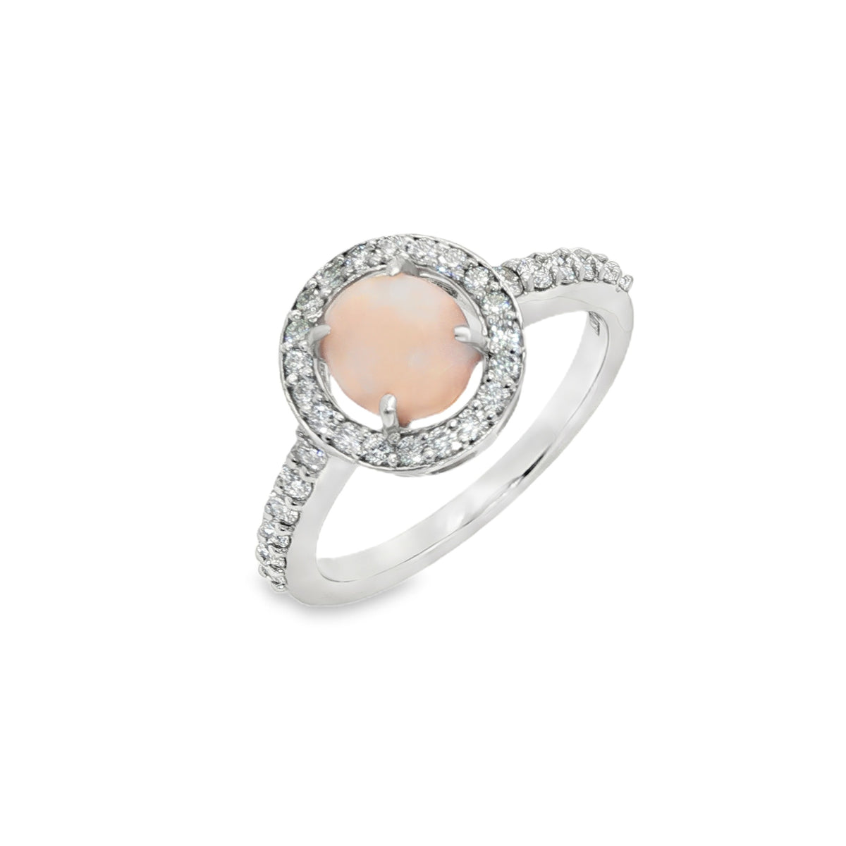 Jai's 14K White Gold Conch Pearl & Diamond Ring