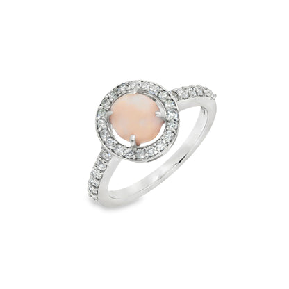 Jai's 14K White Gold Conch Pearl & Diamond Ring