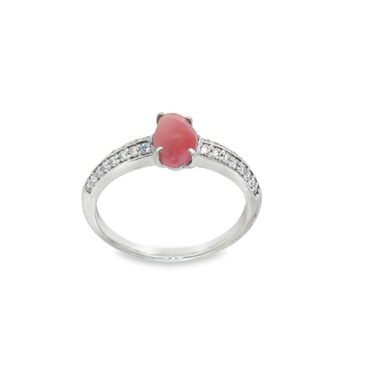 Jai's 14K White Gold Conch Pearl & Diamond Ring
