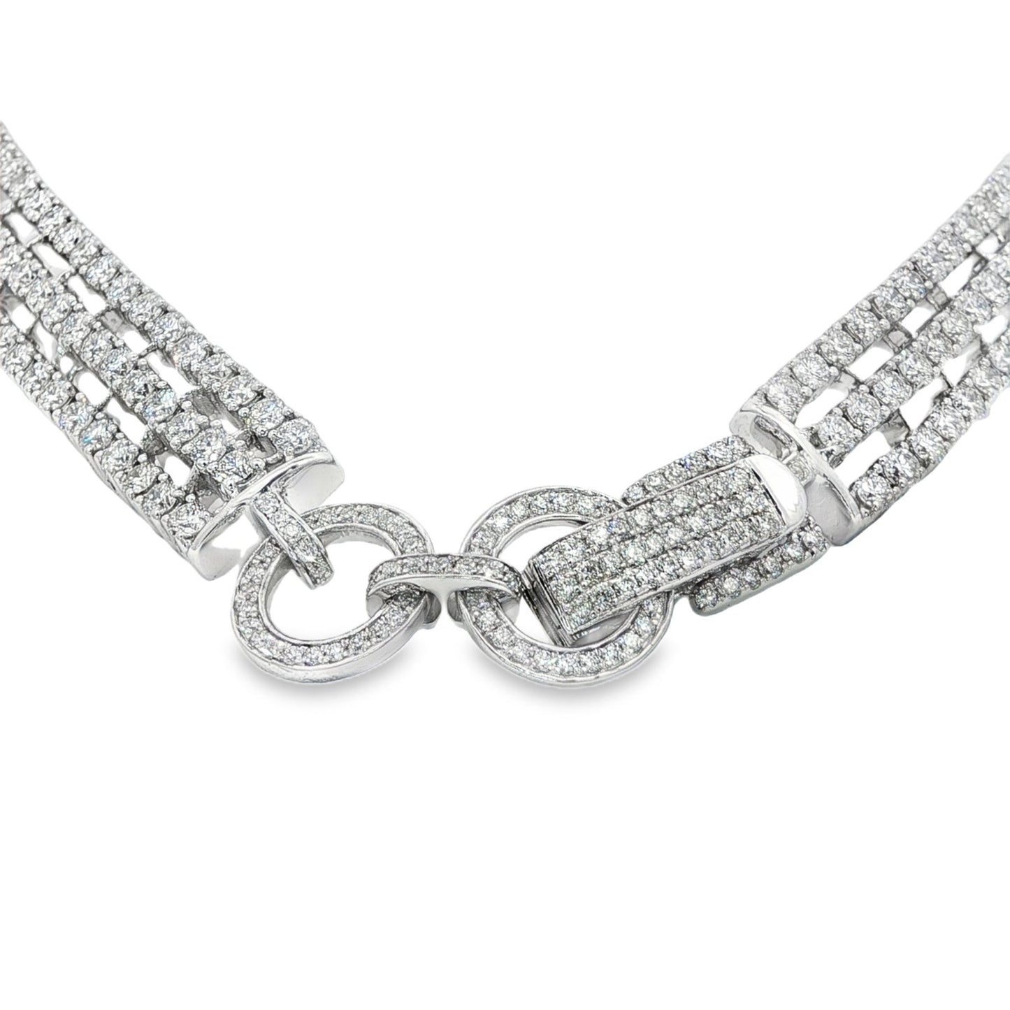 Jai's 18K White Gold Three-strand Diamond Necklace