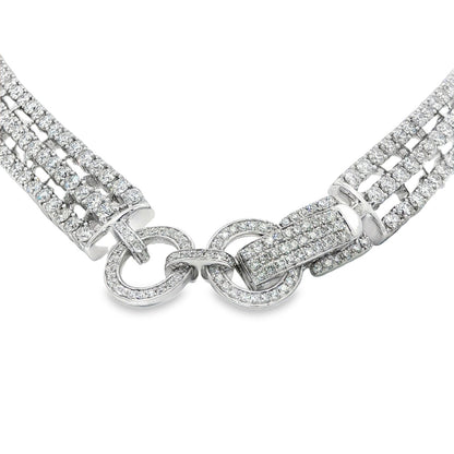 Jai's 18K White Gold Three-strand Diamond Necklace