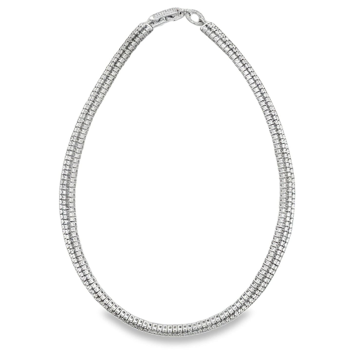Jai's 18K White Gold Three-strand Diamond Necklace