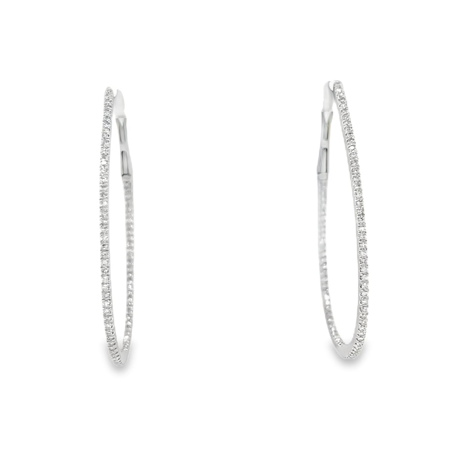 Jai's 14K White Gold Diamond Oval Inside-out Hoops