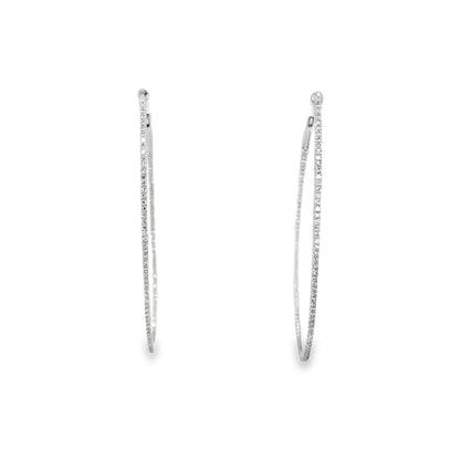 Jai's 14K White Gold Diamond Oval Inside-out Hoops