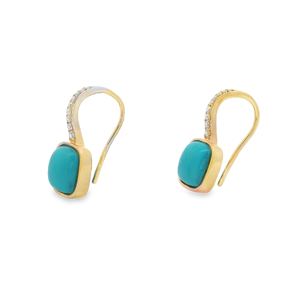 Jai's 14K Yellow Gold Turquoise & Diamond Drop Earrings
