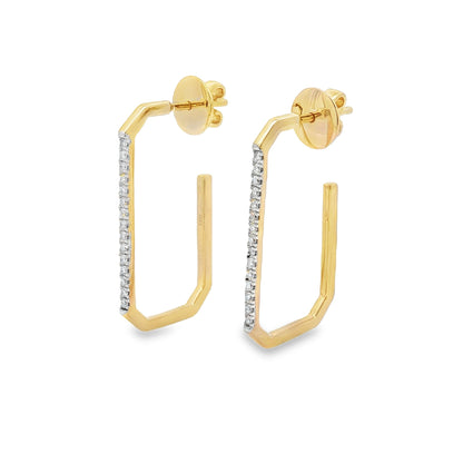 Jai's 14K Yellow Gold Hooked Diamond Drop Earrings