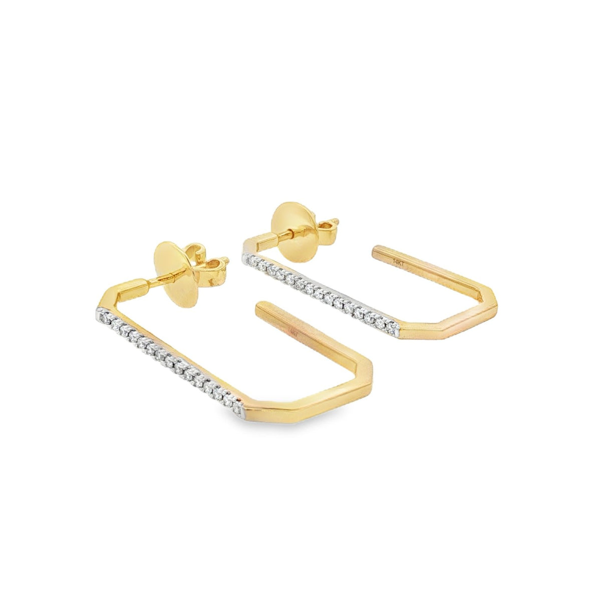 Jai's 14K Yellow Gold Hooked Diamond Drop Earrings