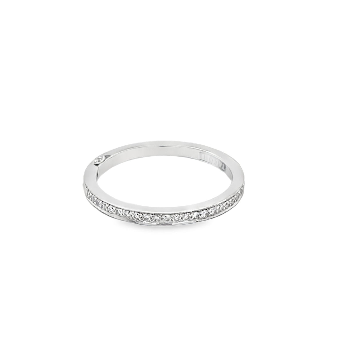Tacori's 18K White Gold Dantela Half-way Diamond Wedding Band