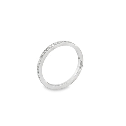 Tacori's 18K White Gold Dantela Half-way Diamond Wedding Band