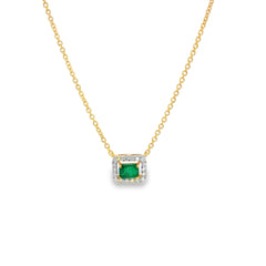 Jai's 14K Yellow Gold Octagon-cut Emerald & Diamond Necklace
