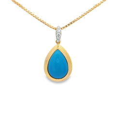Jai's 14K Yellow Gold Pear-shaped Turquoise & Diamond Necklace