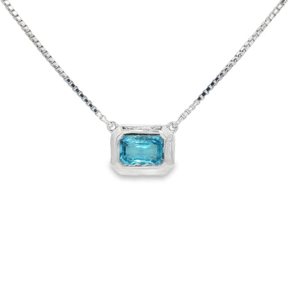 Jai's 14K White Gold Octagon-cut Aquamarine Necklace