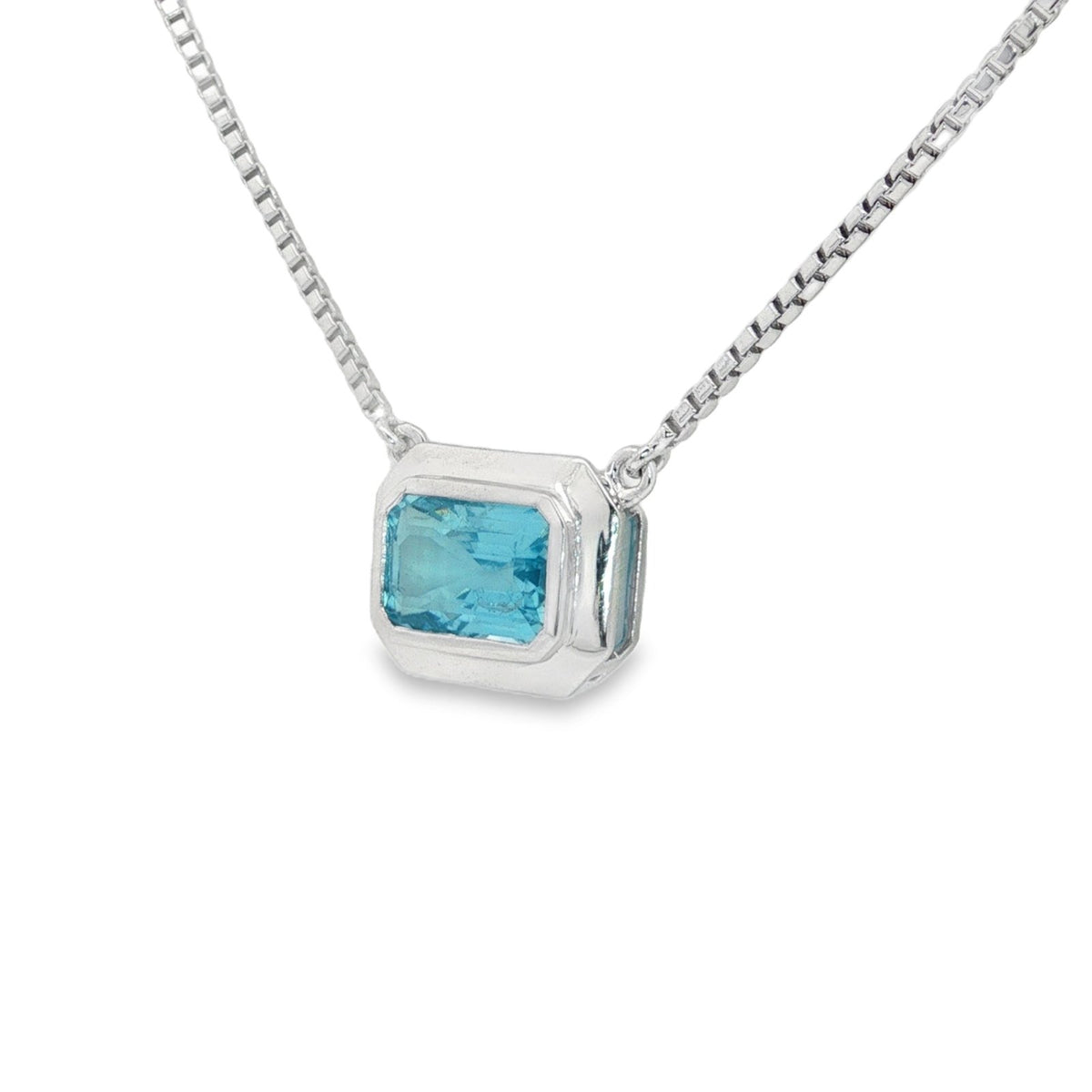 Jai's 14K White Gold Octagon-cut Aquamarine Necklace