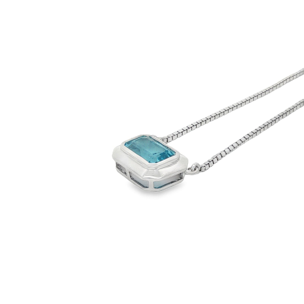 Jai's 14K White Gold Octagon-cut Aquamarine Necklace