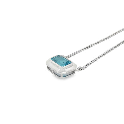 Jai's 14K White Gold Octagon-cut Aquamarine Necklace